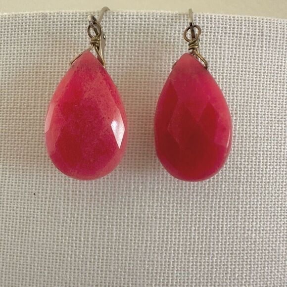 Pink teardrop earrings - Picture 5 of 9